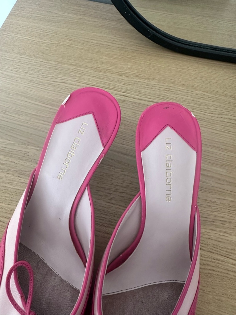Liz Claiborne Hot Pink Bow Slingback Heels - Picture 3 of 7